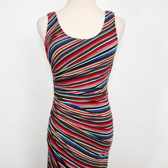 Bailey 44 Luca Maxi Dress Multicolor Striped Ruched Anthro Boho Preppy Size S - Picture 3 of 12